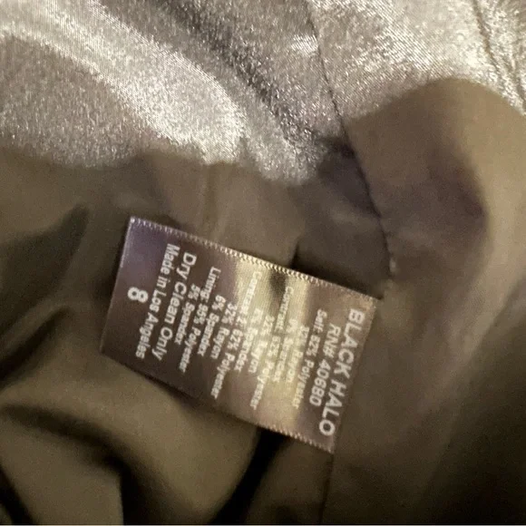 Black Halo Elegant Blue and Black Sleeveless Dress - Picture 7 of 13